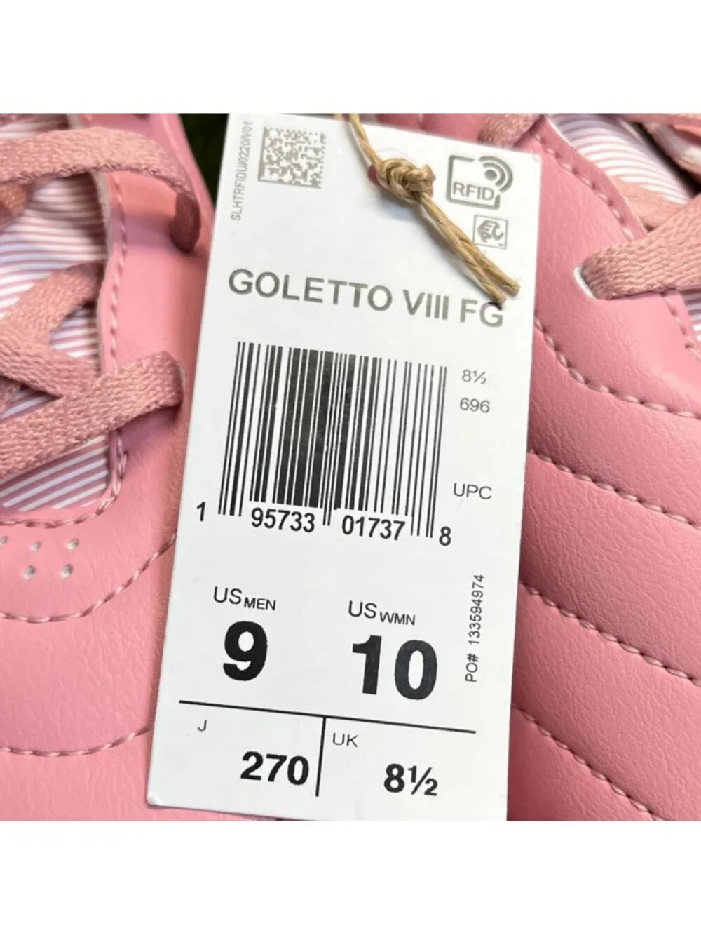 Adidas Goletto VIII FG Mens Size 9 Pink White Running Leather Soccer Cleats
